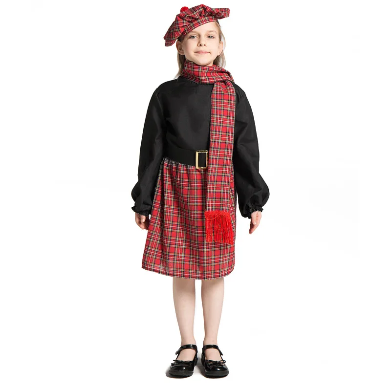

Children's national customs, Scottish girls' skirts, festivals, games, performances and costumes