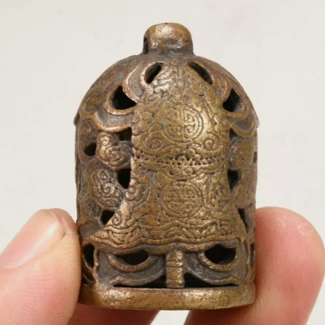 1 1-дюймовый старый тибетский бронзовый колокольчик династии благоприятный