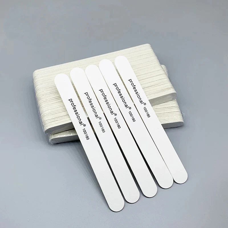 50 шт. пилка для ногтей с белыми прямыми деревянными сердечниками