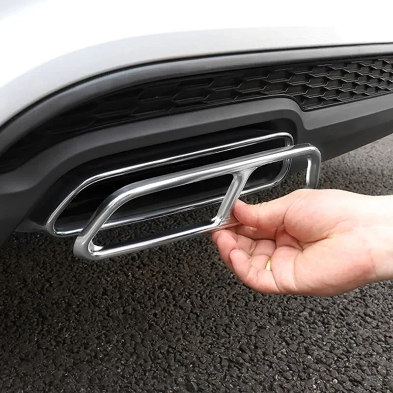 Фото Декоративная накладка на выхлопную трубу для Audi A6 C7 16-18, из нержавеющей стали, для модификации заднего выхлопа, аксессуар для автомобиля №2