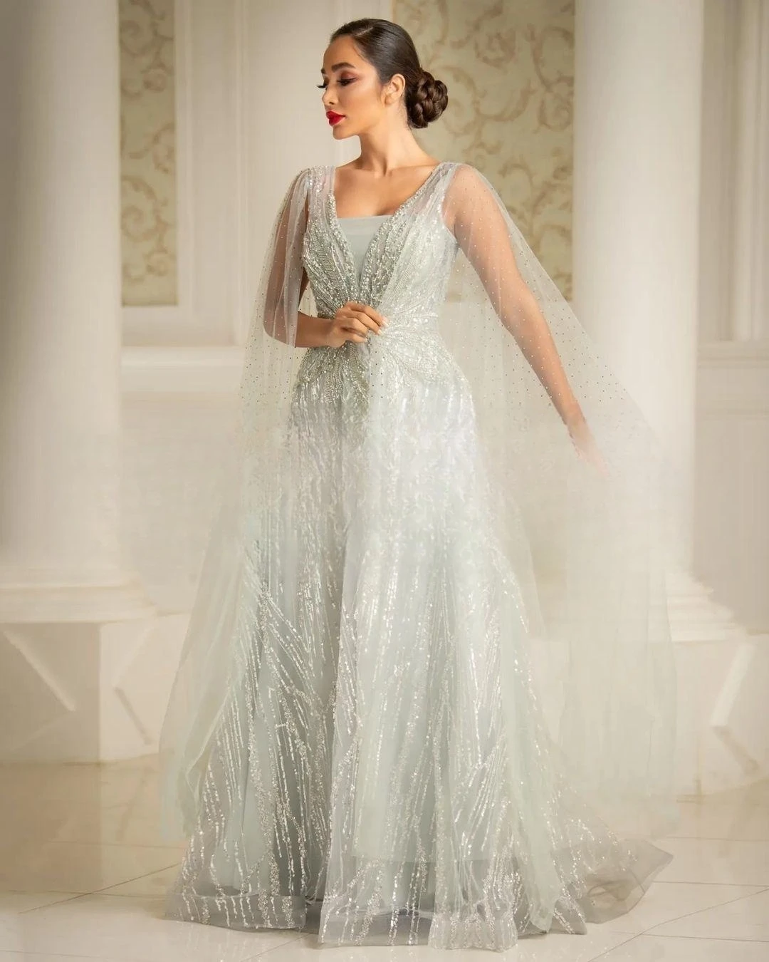 

Square Neckline Beadings Sleeveless Regular Straps Floor Length Evening Dresses Prom Dresses Saudi Arabia Women's Formal Dress