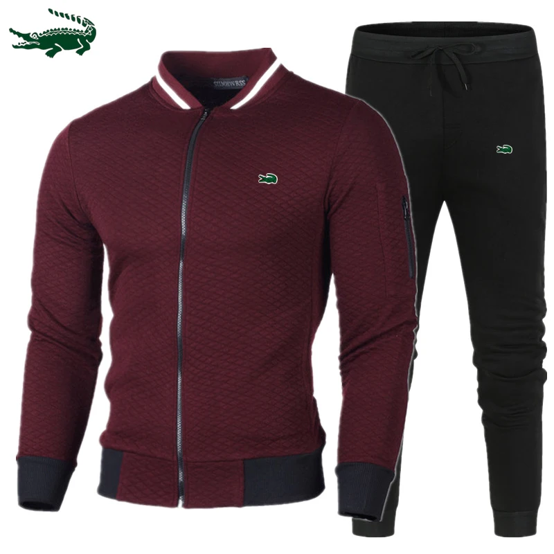 2023 autumn and winter new men's hooded  coat+casual sports pants set S-3XL