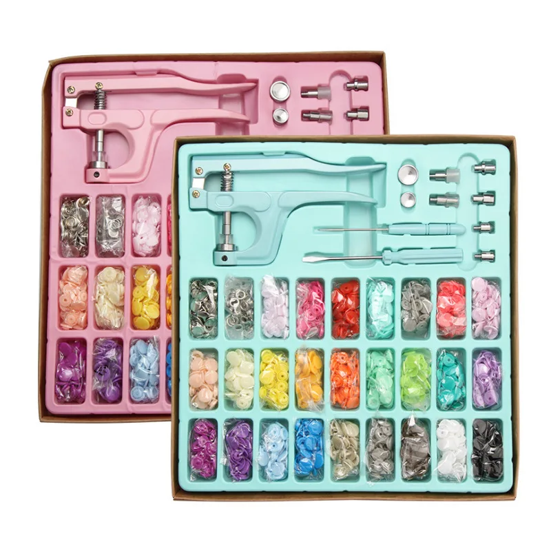 Multi-Type Concealed Button And Mounting Hand Press Pliers Set, T5 Plastic/203 Metal Buttons For Garment Sewing Accessories