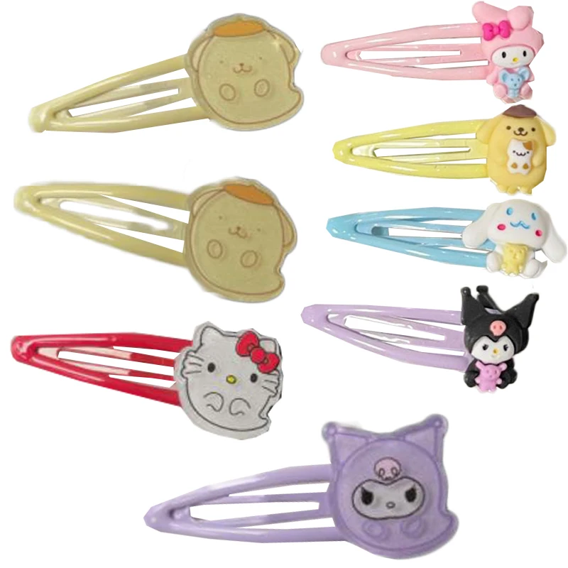

Anime Sanrioed Kawaii Kuromi Mymelody Kitty Cat Bow Poped Girl Heart Cute Hug Hairpins Ins Bb Clip Headdress Cartoon Bangs Clip