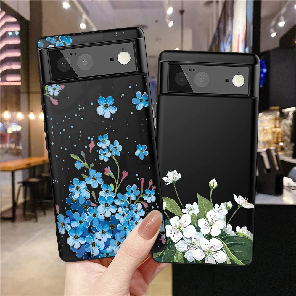 

Flowers Floral Case for Google Pixel 7a 7Pro 7 6a 6 6Pro 5 5a 5G 4XL 4 2 3XL 2XL 3 3a 3aXL 4a Soft Protection Back Cover Carcasa