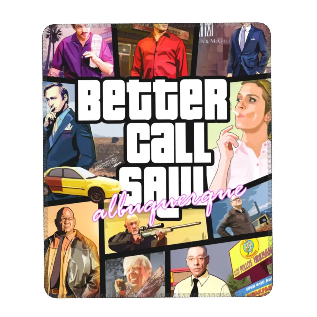 Автомобильный коврик для мыши Grand Theft с нескользящей резиновой основой игровой