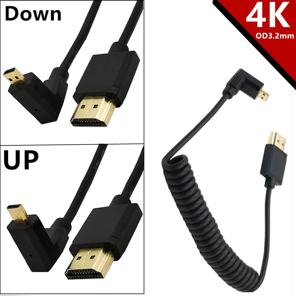

Super Extreme Slim High Speed HDMI compatible coiled Cable 4K*2K@60HZ 3.2mm HDMI -compatibleMale to micro HDMI-compatible cable