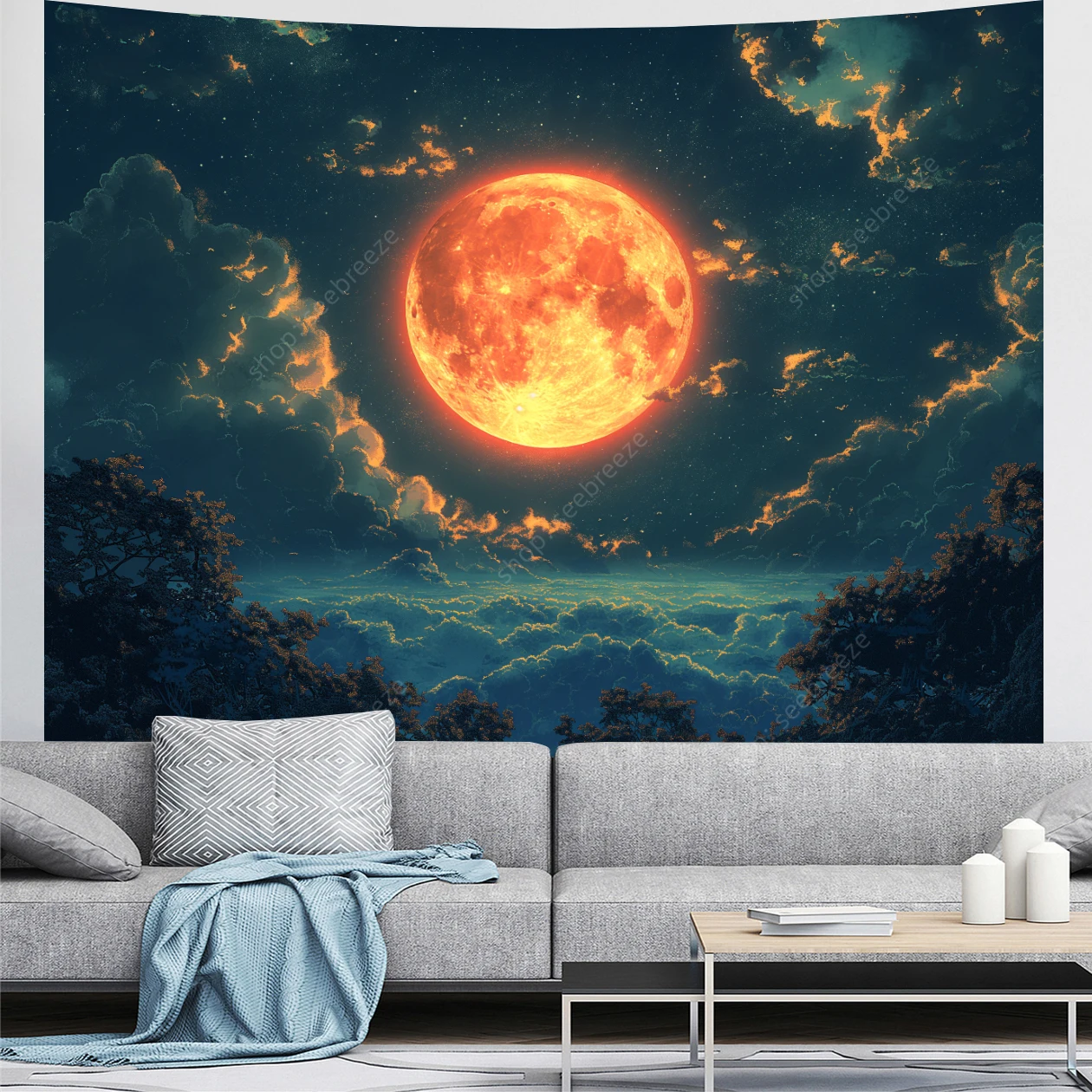 Фотообои с психоделическим лесом настенная Подвеска для спальни Потолочная