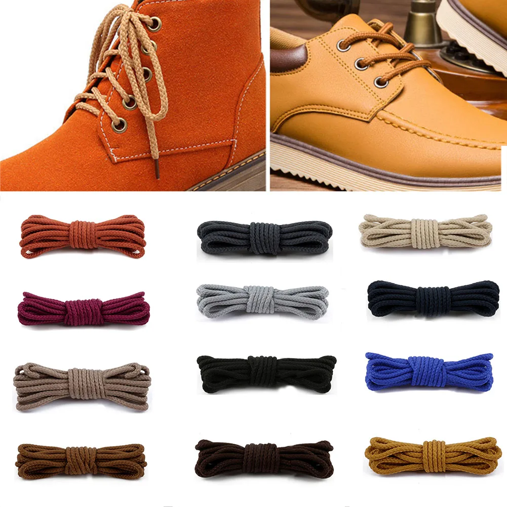 1Pair Round Shoelaces Polyester Solid Classic Shoelace Oxford Shoe Laces  Casual Sports Boots Shoe Lace Strings