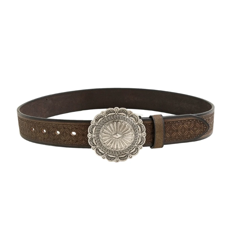 

Mens Engraved Decor Embossed Belt Medieval Belt Vintage Leathers Pattern Belt
