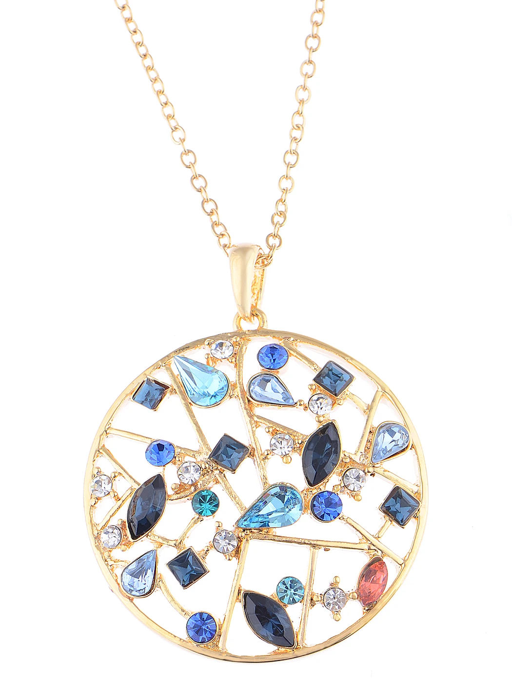 

Multicoloured Tone Crystal Elements Shiny Web of Magics Necklace