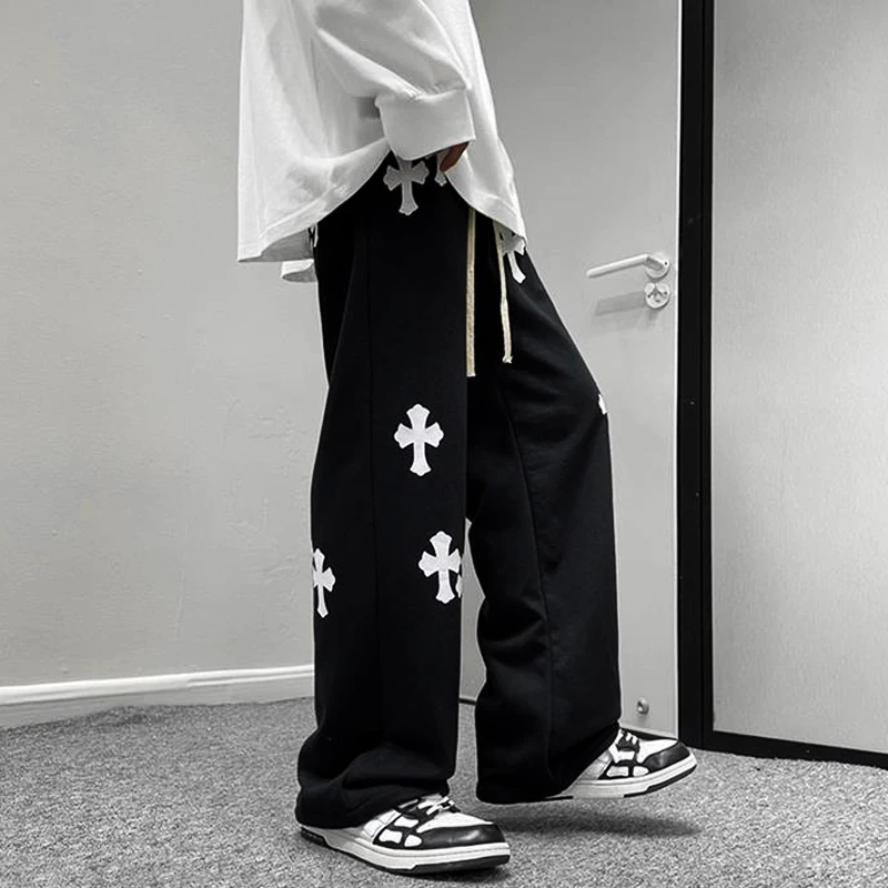 Летняя мужская рабочая одежда прямые брюки модные мешковатые широкие для бега и