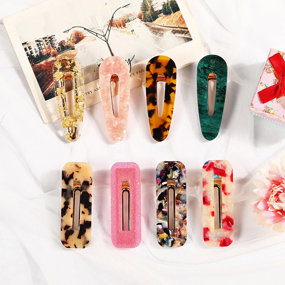 

Fashion Simple Wild Leopard Seamless Hair Clip Women Acetate Sheet No Bend Bangs Clip Hairpins Hair Styling Tool