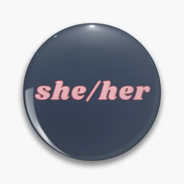 

Значок с мягкой кнопкой She Her PRS на заказ, креативный металлический мультяшный значок, забавная булавка на лацкан, украшение, Подарочный воро...