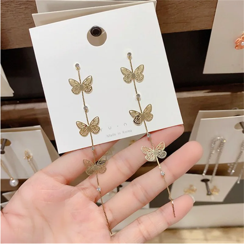 Ретро - асимметричные бабочки похожие на жемчужные серьги Модные круглые цветы