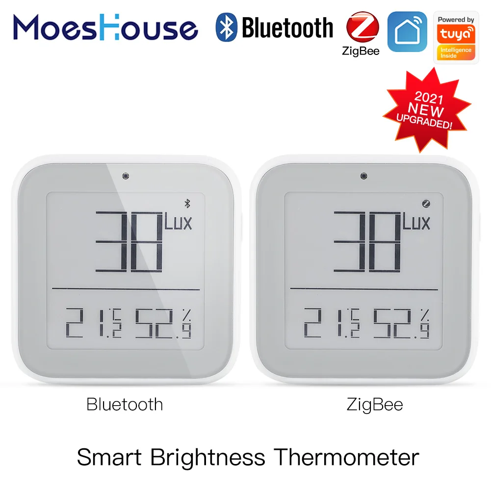 MoesHouse ZigBee Bluetooth Smart Brightness Thermometer Sensor Light Temperature Humidity Detector Tuya Smart App Control