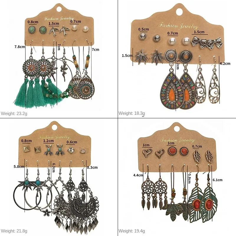 Модные богемные серьги-подвески из сплава в стиле ретро с кисточками для женщин