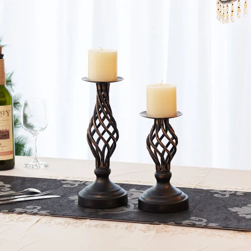 

Iron Hollow Out Candle Holder Stable Metal Holder Lamp Stand Candlestick Home Romantic Fancy Dinner Wedding Elegant Decorative
