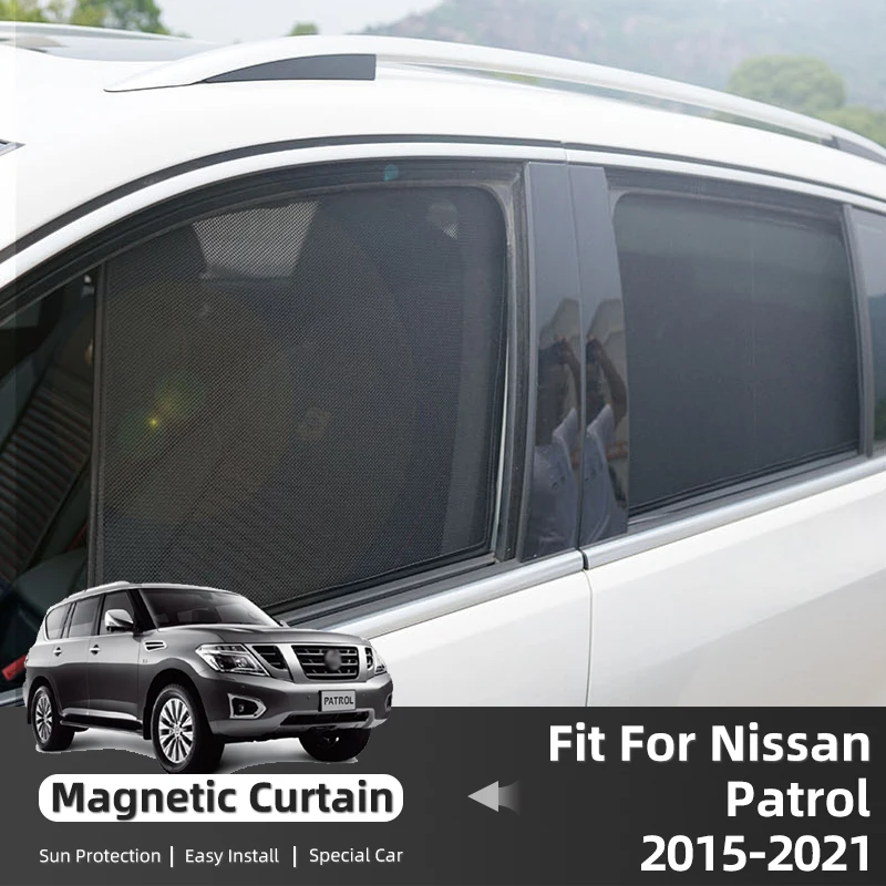 For Nissan PATROL Y62 2015-2023 Magnetic Car Sunshade Visor Front Windshield Frame Curtain Rear Side Window Sun Shade Shield