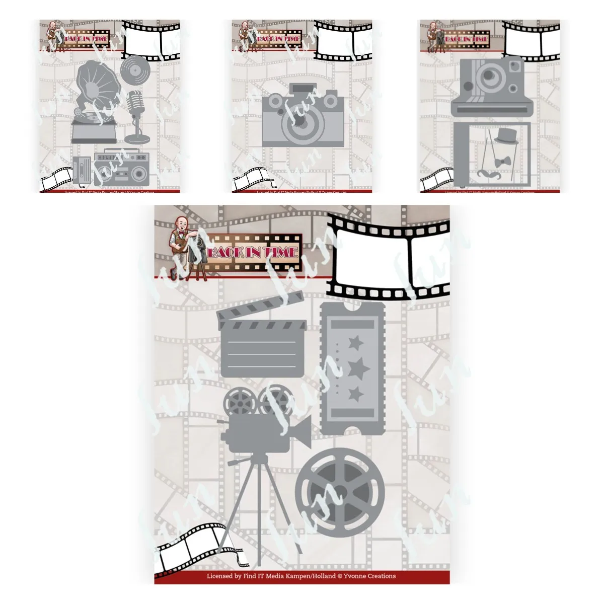 

New Vintage Camera Gramophone Movie Polaroid Metal Cutting Dies for Scrapbooking Album Emboss Paper Cards Crafts Template Decor