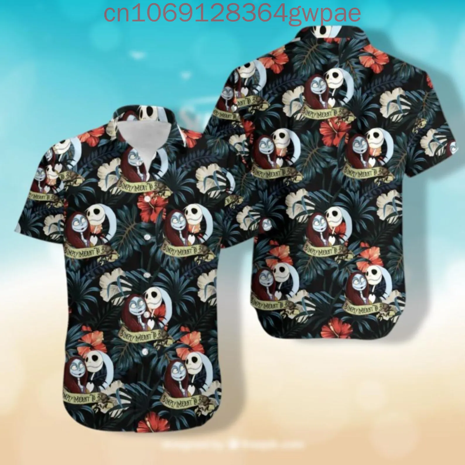 Салли и Джек Скеллингтон женская повседневная гавайская рубашка Кошмар перед