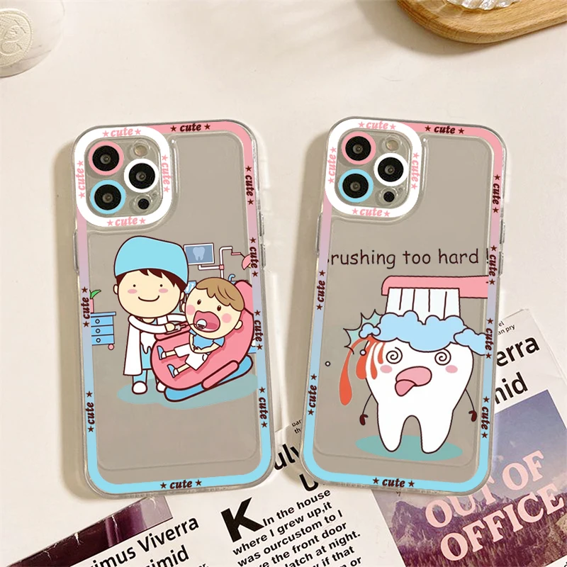 Cute Wisdom Teeth Tooth Phone Case for iPhone 11 12 13 Mini Pro Max 14 Pro Max Case shell