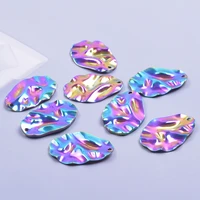 10pcs stainless steel rainbow laser irregular charms pendant accessory necklace earrings fashion jewelry making for women bulk