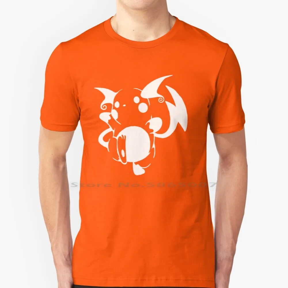 

Белая футболка Raichu из 100% хлопка, черно-белая Минималистичная футболка Raichu большого размера 6xl, модная футболка в подарок