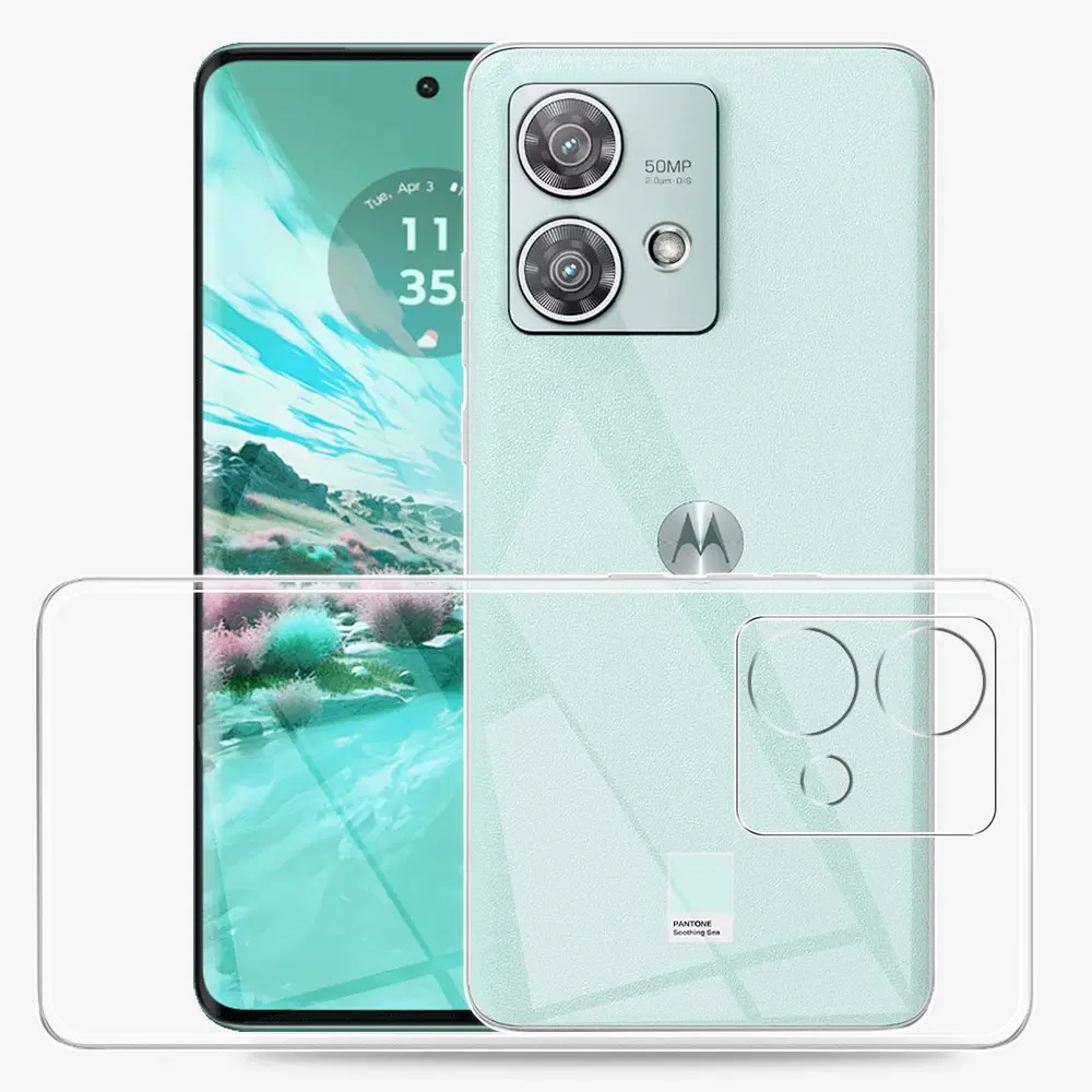 Для Motorola Edge 40 Neo Чехол Задняя крышка Прозрачный силиконовый мягкий чехол из ТПУ Moto