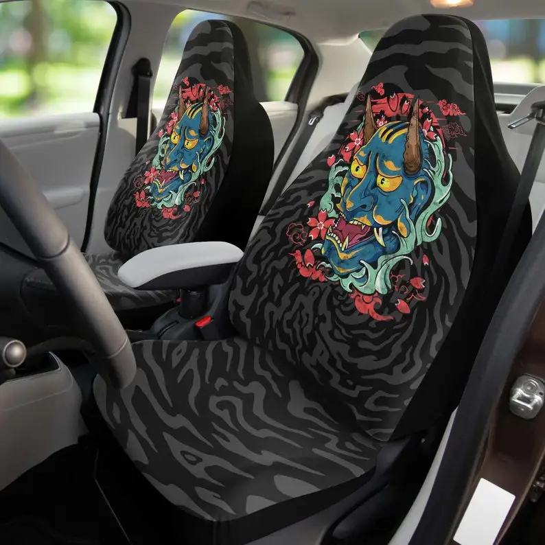 

Oni Japanese Demon Mask Car Seat Cover