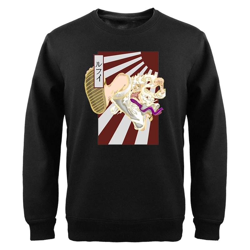 

One Piece Luffy Gear 5 Sweatshirt Japan Anime Men Women Graphic Mangas Hoodie For Adult Crewneck Long Sleeve Streetwear Pullover