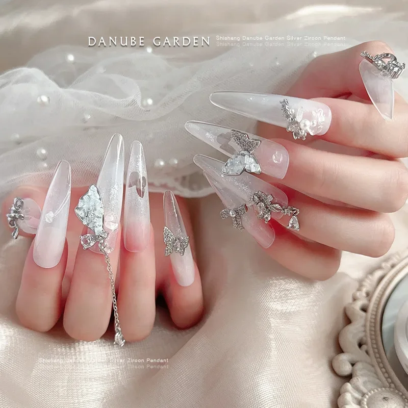 2 шт. серебряные бабочки сплав большие бриллианты сверкающие хрустальные стразы