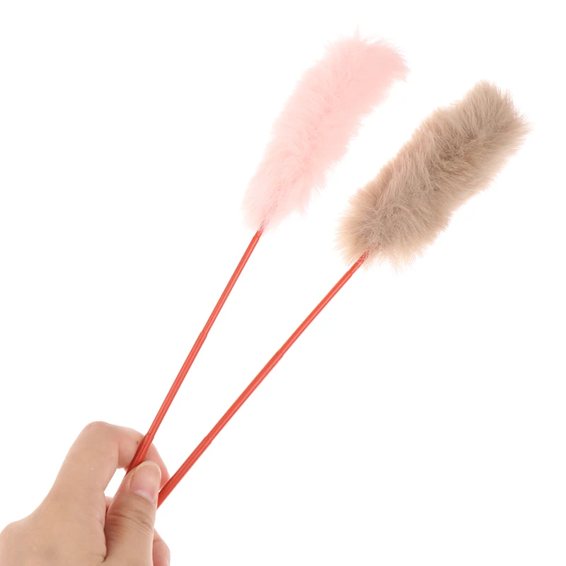 1PC Pet Cat Hairs Teaser Artificial Hairs Pet Cat Toy Fake Hair Fault Fur Teaser Wand Toy Teasers For Cat Play Fun Stick images - 6