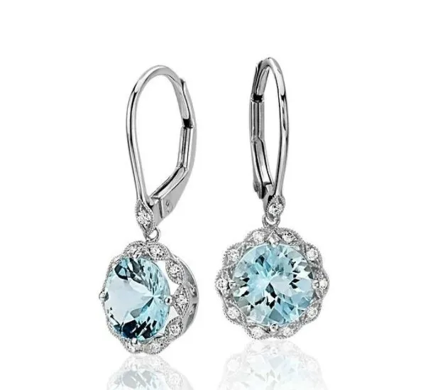 

Big Teardrop Light Blue CZ Stone Drop Earrings High Quality Silver Gorgeous Women Accessories Wedding Trend Hot Jewelry