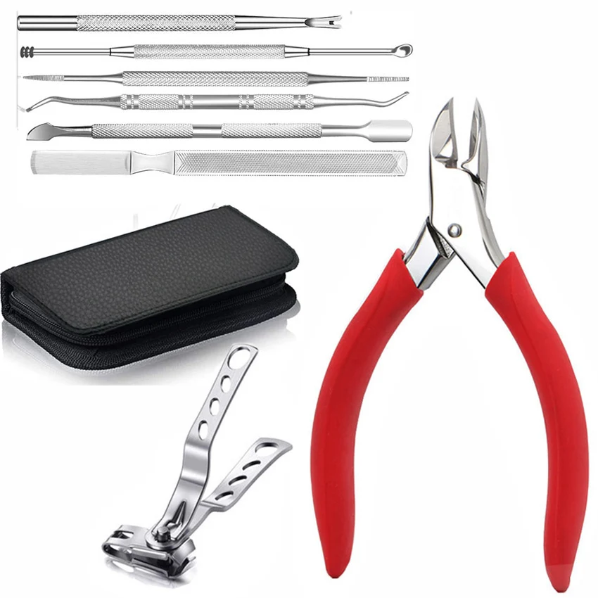 

Manicure Tools Kit Pedicure Nail Clipper Cutter Set Nipper Pedicure Cuticle Scissors Ingrown Toenail Correction With Bag Red