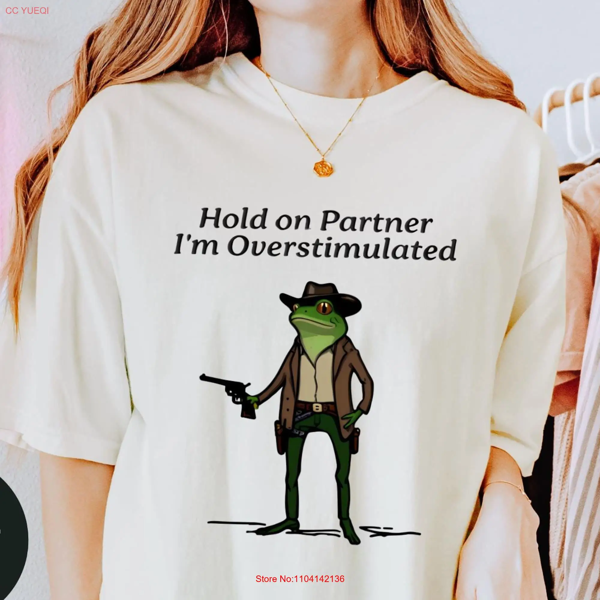 Футболка с избыточной лягушкой удобная футболка надписью I'm Cowboy Meme 1717 длинные