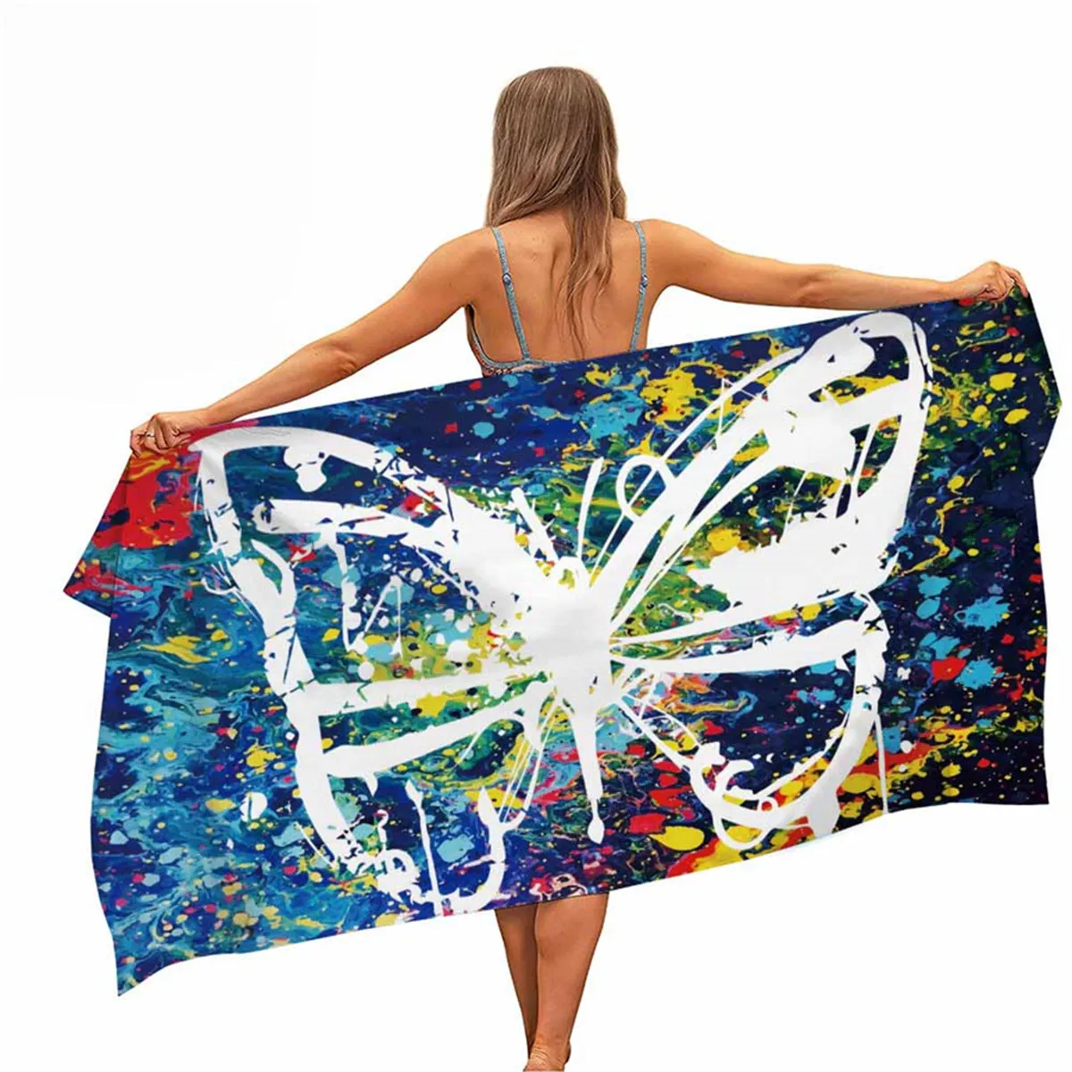 

Butterfly Microfiber Pool Beach Towel Portable Quick Fast Dry Sand Outdoor Travel Swim Blanket Thin Yoga Gym Mat for Women Gifts