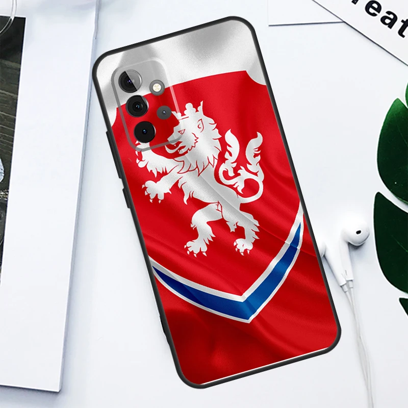 Чехия с флагом для Samsung Galaxy A34 A54 A14 A55 A35 A15 A53 A33 A13 A05 A06 A16 A22 A32 A52 Чехол телефона