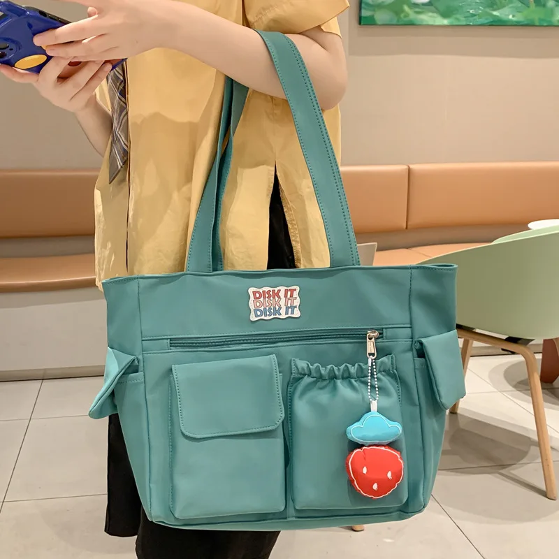 

Модные женские сумки на плечо, новинка 2022, большая холщовая сумка-шоппер для девушек, женская сумка в искусственном стиле, японский кошелек, ...