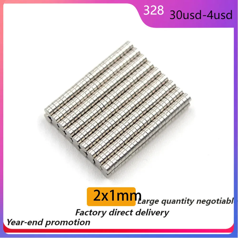 

5002000pcs 2X1mm Round Mini Magnet Superpowered 2*1 NdFeB Neodymium wholesaler Search Magnetic Fridge DIY Crafts Aimant Ring