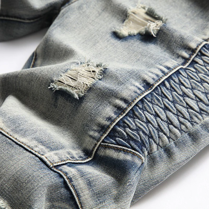 2024 Новые мужские рваные джинсы повседневные прямые брюки в стиле хип-хоп Hombre