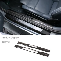 for porsche 911 2019 real carbon fiber car inner outer door sill dedicated welcome pedal cover scuff plate interior accessories