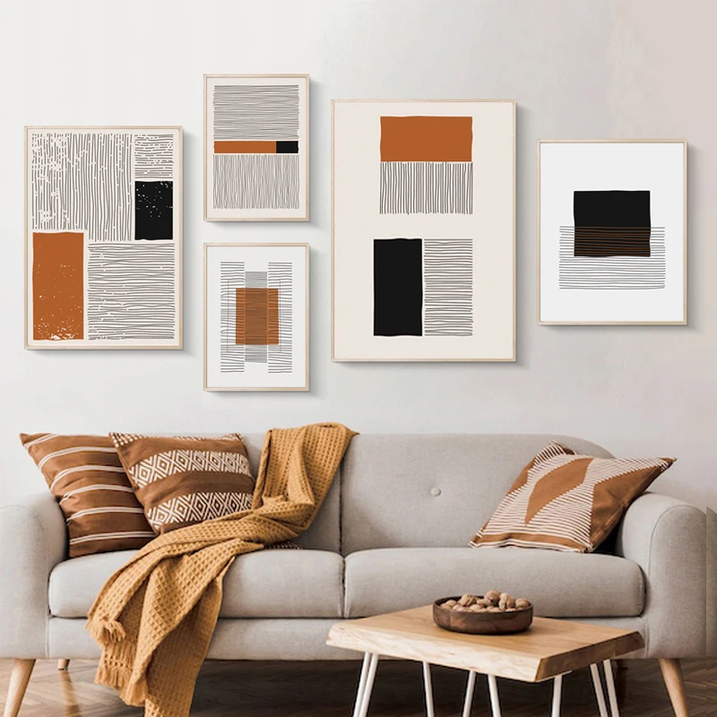 Morandi абстрактные линии геометрическая декоративная живопись на холсте