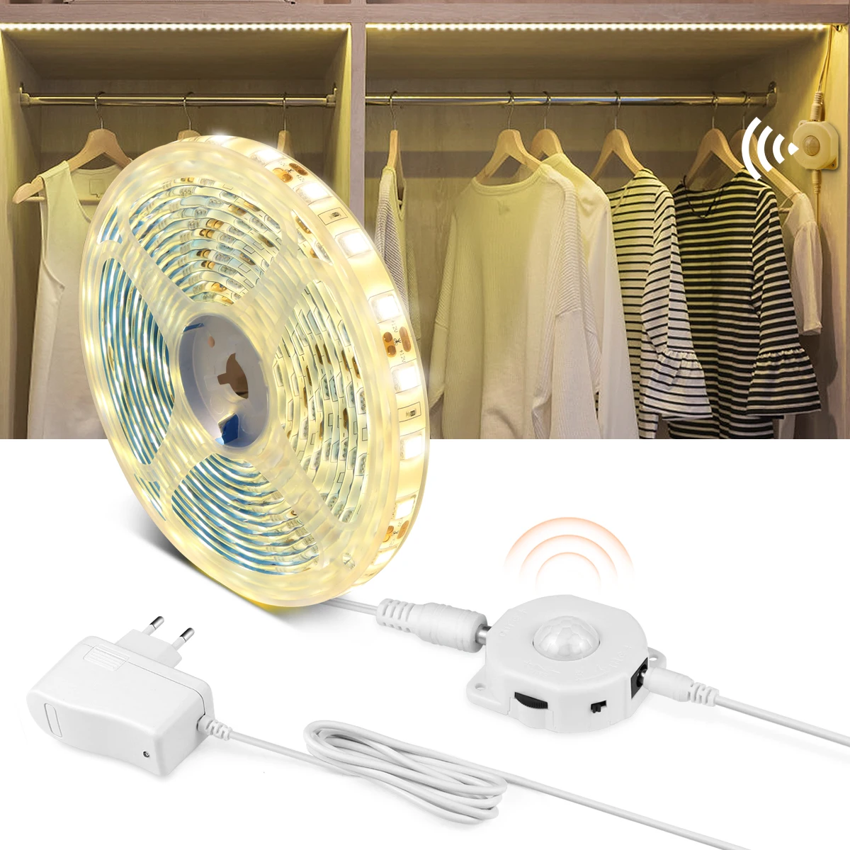

PIR Motion Sensor LED Under Cabinet Light 5050SMD Night Lamp For kitchen Bedroom Wardrobe Closet Backlight Decor Home Lighting