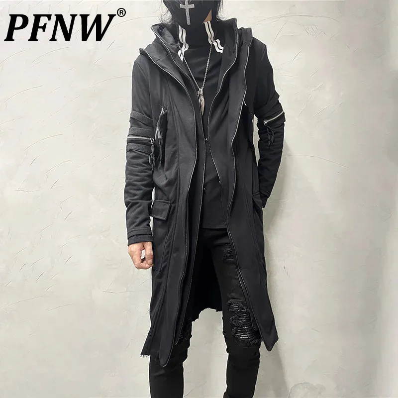 

Ретро-свитер средней длины с капюшоном и карманами, на молнии