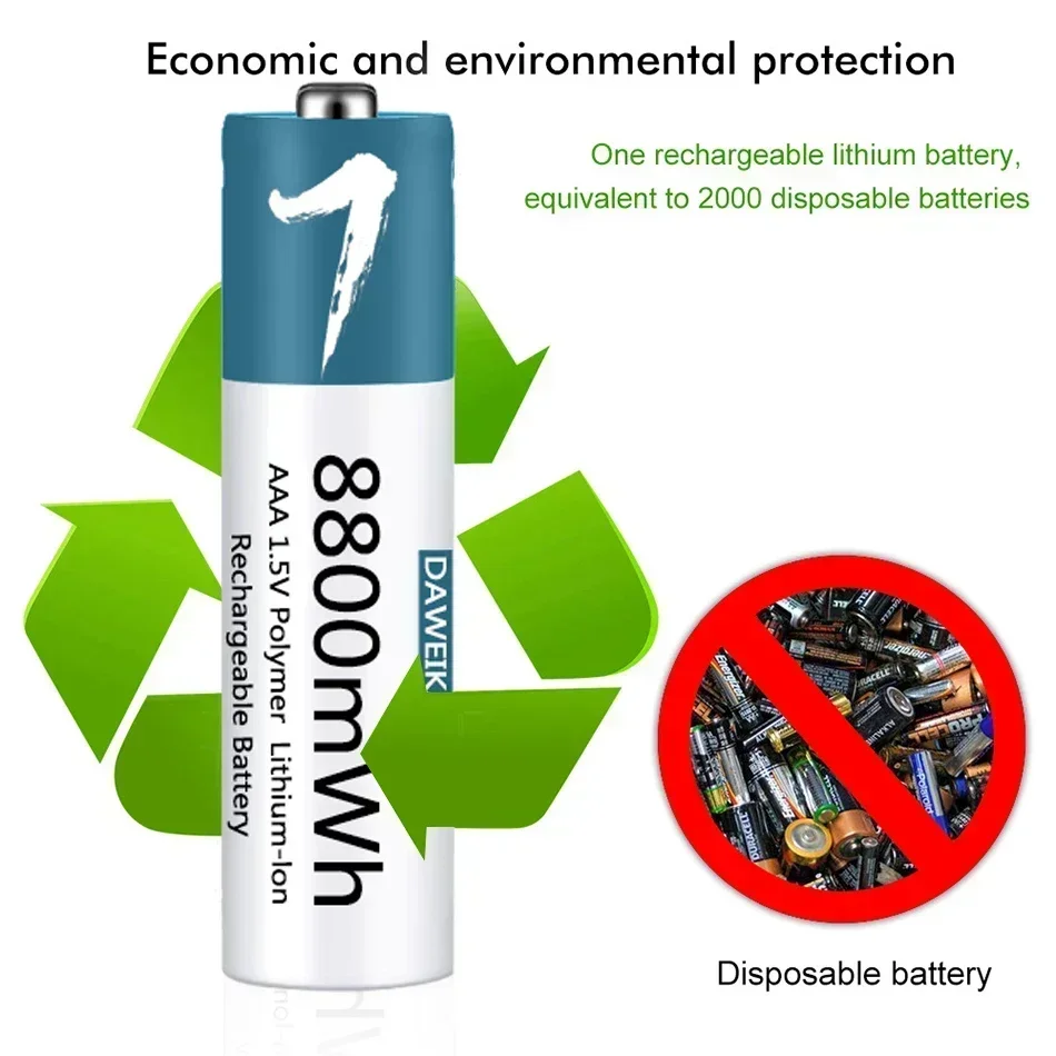 Перезаряжаемая литий-ионная батарея AAA |