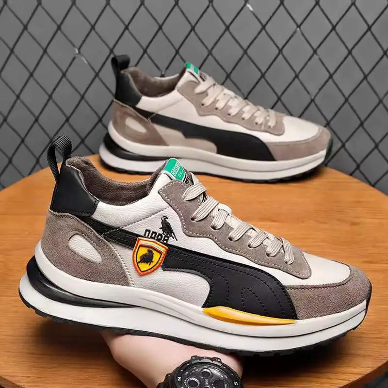 

New Leather Forrest 2022 Men's Casual Shoes Print Lace Up Mens Sneakers High Quality Mens Flat Shoes