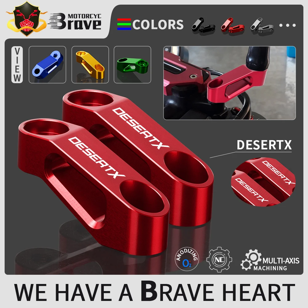 

For Ducati Desert X DesertX Desert-X 2022 2023 Brand New Motocycle CNC Aluminum Rearview Mirrors Extension Riser Extend Adapter