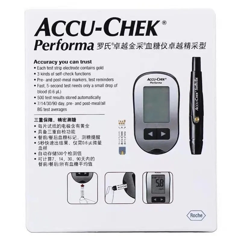 Фото Accu Chek Performa Измеритель уровня глюкозы в крови Roche Sugar Ac ddy Diabetic Tester Монитор для диабета Meting Автоматическое кодирование Бытовая последняя №3