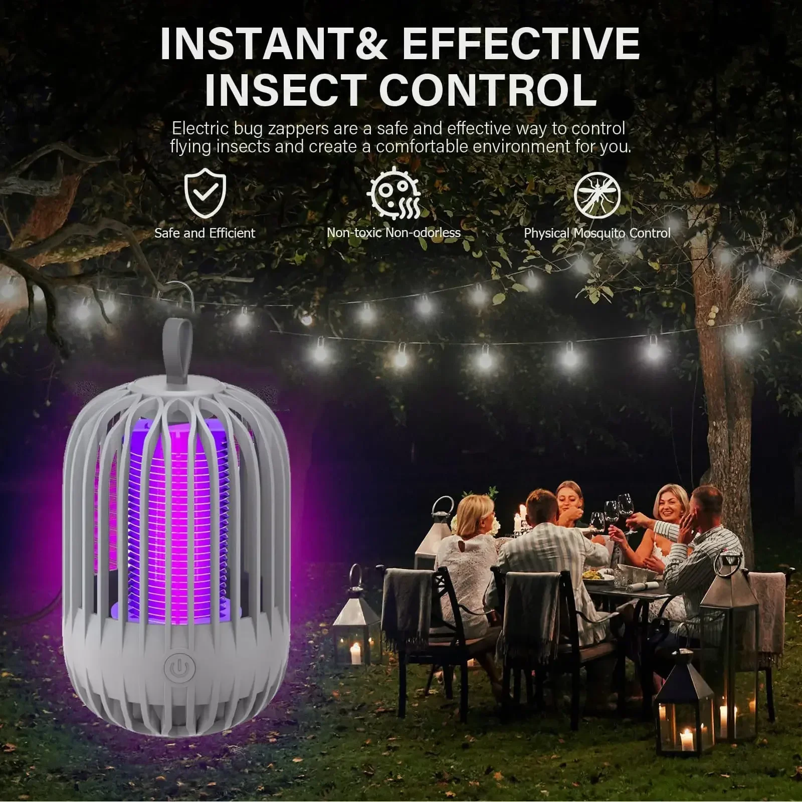 УФ-лампа-ловушка для насекомых с электрошоком